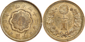 JAPAN. 10 Yen, Year 42 (1909). Osaka Mint. Mutsuhito (Meiji). PCGS MS-63.
Fr-51; KM-Y-33; JNDA-01-7; JC-09-7.

Estimate: $750