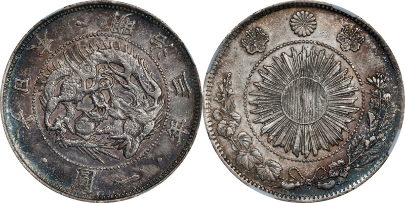 JAPAN. Yen, Year 3 (1870). Osaka Mint. Mutsuhito (Meiji). NGC AU-58.
KM-Y-5.1; ...