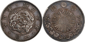 JAPAN. Yen, Year 3 (1870). Osaka Mint. Mutsuhito (Meiji). PCGS AU-55.
KM-Y-5.1; JNDA-01-9; JC-09-9-1. Type 1 variety.

Estimate: $450

日本明治三年一圓銀幣...