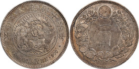 JAPAN. Yen, Year 16 (1883). Osaka Mint. Mutsuhito (Meiji). PCGS AU-55.
KM-Y-A25.2; JNDA-01-10; JC-09-10-1.

Estimate: $450