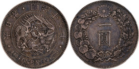 JAPAN. Yen, Year 19 (1886). Osaka Mint. Mutsuhito (Meiji). NGC EF-45.
KM-Y-A25.2; JNDA-01-10; JC-09-10-1. 

Estimate: $100.00- $200.00