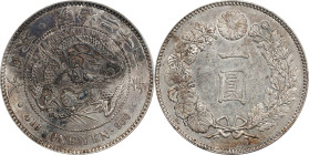 JAPAN. Yen, Year 21 (1888). Osaka Mint. Mutsuhito (Meiji). PCGS AU-55.
KM-Y-A25.3; JNDA-01-10A; JC-09-10-2.

Estimate: $275
