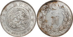 JAPAN. Yen, Year 23 (1890). Osaka Mint. Mutsuhito (Meiji). PCGS AU-58.
KM-Y-A25.3; JNDA-01-10A; JC-09-10-2.

Estimate: $275