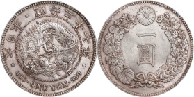 JAPAN. Yen, Year 27 (1894). Osaka Mint. Mutsuhito (Meiji). NGC MS-63.
KM-Y-A25.3; JNDA-01-10A; JC-09-10-2. 

Estimate: $400.00- $600.00