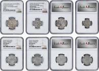 MIXED LOTS. Quartet of Mixed Indian Silver Denominations (4 Pieces), 1519-1831. All NGC Certified.
1) India. Sultans of Bengal. Tanka, AH 925-938 (15...