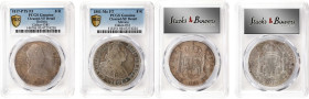 MIXED LOTS. Duo of 8 Reales (2 Pieces), 1801-17. Both PCGS Certified.
1) Bolivia. 1817-PTS PJ. Potosi Mint. Ferdinand VII. PCGS Genuine--Cleaned, VF ...