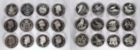 MIXED LOTS. Group of Silver Crown-Sized Issues (24 Pieces), 1990-93. PROOF.
Endangered wildlife series. Featuring the endangered species with a major...