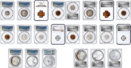 MIXED LOTS. Group of Copper and Silver Coinage (11 Pieces), 1881-2021. All PCGS or NGC Certified.
20th Century Silver and Copper issues from Great Br...