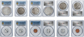 MIXED LOTS. Sextet of Mixed Issues (6 Pieces), 1916-57. All PCGS Certified.
A 1957 5 Rupees from Ceylon, two French Indo-China Piastres from 1947, an...