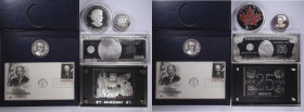 MIXED LOTS. Sextet of Silver Items (6 Pieces), 1969-2017.
1) Dwight D. Eisenhower Commemorative Set, 1969. Danbury Mint. 1.25 oz Sterling Silver Meda...