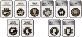 MIXED LOTS. Quintet of Mixed Silver Proof Types (5 Pieces), 1975-2000. All NGC Certified.
1) Mauritius. 50 Rupees, 1975. NGC PROOF-69 Ultra Cameo. KM...