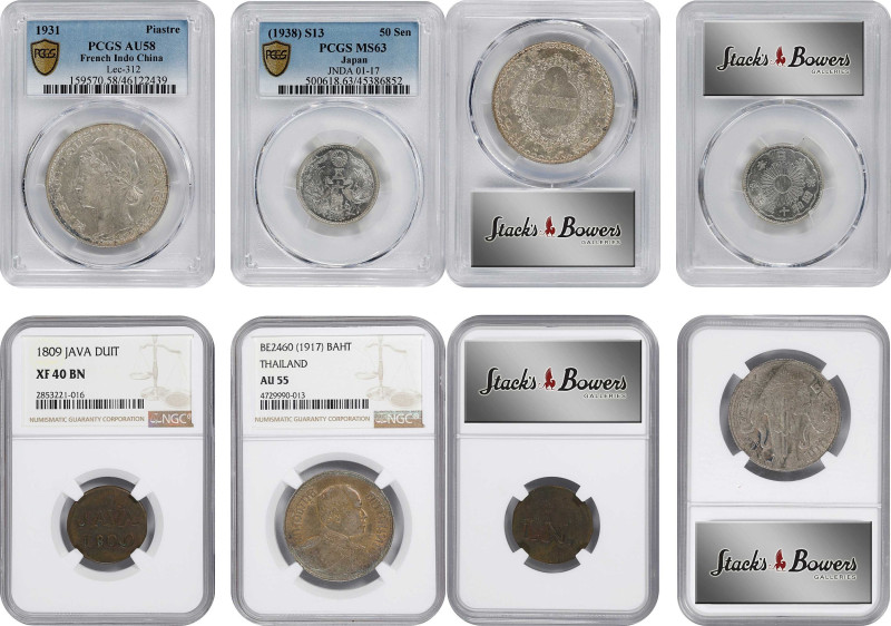 MIXED LOTS. Quartet of Mixed Denominations (4 Pieces), 1809-1938. All PCGS or NG...