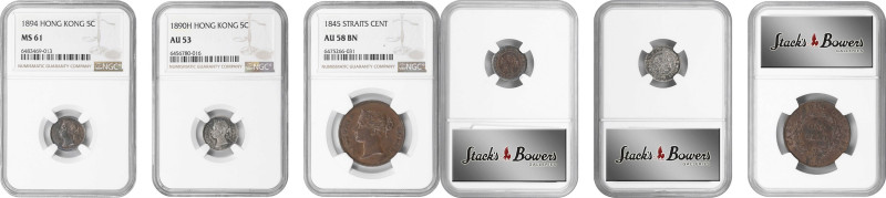 MIXED LOTS. Trio of Assortments (3 Pieces), 1845-94. Victoria. All NGC Certified...