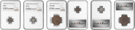 MIXED LOTS. Trio of Assortments (3 Pieces), 1845-94. Victoria. All NGC Certified.
1) Hong Kong. 5 Cents, 1894. London Mint. NGC MS-61. KM-5; Mars-C8;...