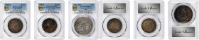 MIXED LOTS. Trio of Mixed Silver Issues (3 Pieces), 1885-92. All PCGS Certified.
1) British India. Rupee, 1885-B. Bombay Mint. Victoria. PCGS AU-50. ...