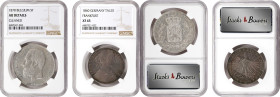 MIXED LOTS. Duo of Silver Denominations (2 Pieces), 1860 & 1870. Both NGC Certified.
1) Belgium. 5 Francs, 1870. Leopold II. NGC AU Details--Cleaned....