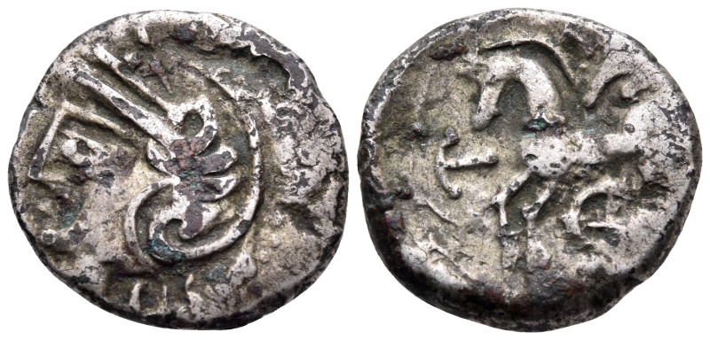 GAUL, Aedui. Circa 80-50 BC. Quinarius (Silver, 14 mm, 1.79 g, 6 h). Celticized ...