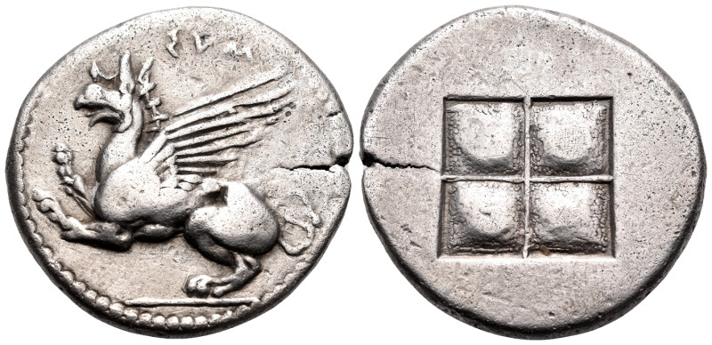 THRACE. Abdera. Circa 475-450 BC. Tetradrachm (Silver, 27 mm, 14.77 g), struck u...