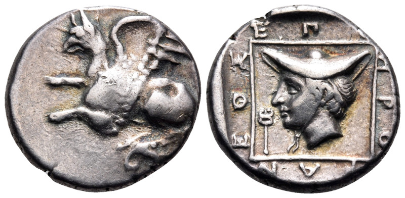 THRACE. Abdera. Circa 411/0-386/5 BC. Tetrobol (Silver, 14 mm, 2.77 g, 6 h). Gri...