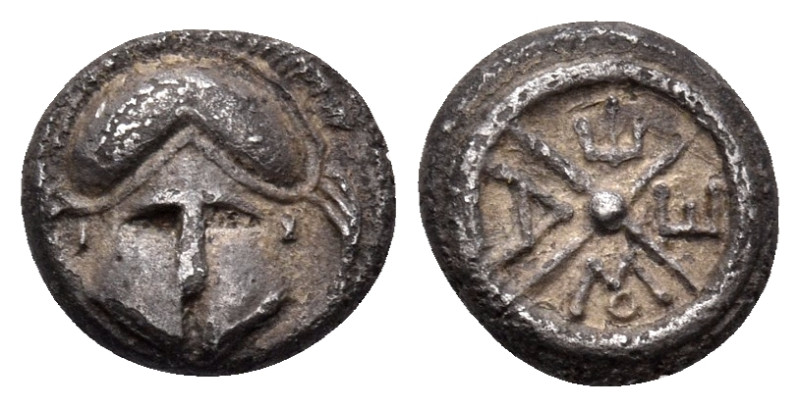 THRACE. Mesembria. Circa 4th Century BC. Diobol (Silver, 9 mm, 1.22 g). Facing C...