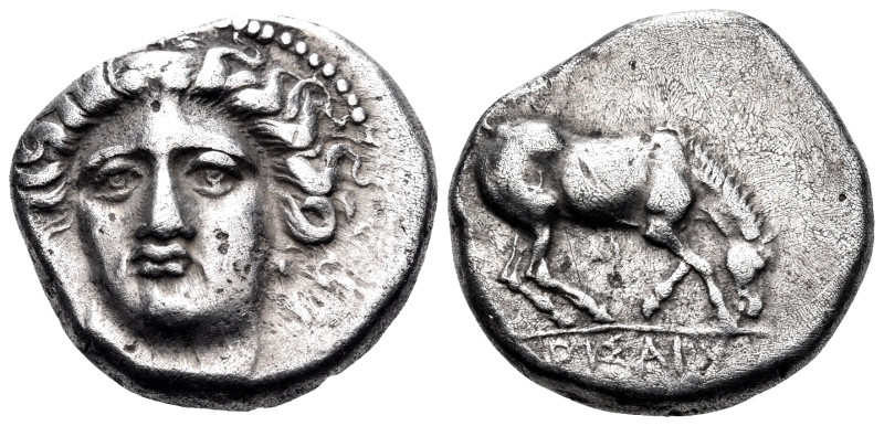 THESSALY. Larissa. Circa 400-380 BC. Drachm (Silver, 17 mm, 5.71 g, 1 h). Head o...