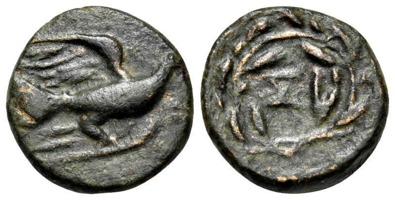 SIKYONIA. Sikyon. Circa 250-200 BC. Chalkous (Bronze, 14 mm, 2.50 g, 1 h). Dove ...