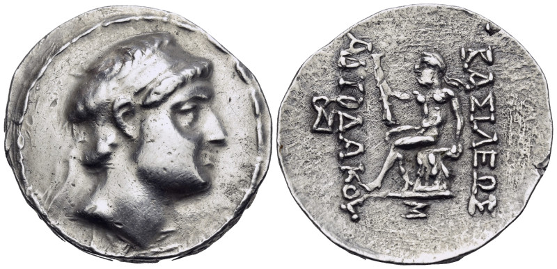 KINGS OF CHARACENE. Apodakos, circa 110/09-104/03 BC. Tetradrachm (Silver, 32 mm...