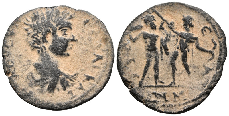 LACONIA. Gythium. Geta, as Caesar, 197-209. Assarion (Bronze, 23 mm, 4.19 g, 8 h...