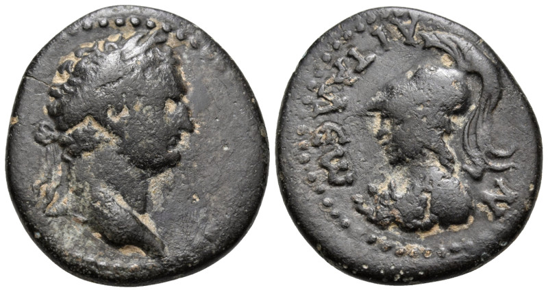 PAMPHYLIA. Attalia. Domitian, 81-96. (Bronze, 20 mm, 4.74 g, 1 h). Laureate head...