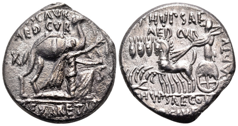 M. Aemilius Scaurus and Pub. Plautius Hypsaeus, 58 BC. Denarius (Silver, 17 mm, ...