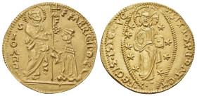 CRUSADERS. Knights of Rhodes (Knights Hospitallers). Fabrizio del Carretto, 1513-1521. Ducat (Gold, 22 mm, 3.48 g, 7 h), imitating the Venetian Ducat,...