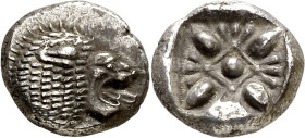 (s. VI a.C.). Jonia. Mileto. 1/12 de estátera. (S. 3532 var) (BMC. XIV, 34). 1,14 g. MBC+.