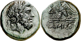 (80-70 ó 95-90 a.C.). Ponto. Amisos. AE 19. (S. 3644) (CNG. VII, 245). Acuñada bajo Mithradates VI. Ex CGB 26/11/2009, nº 191. 7,81 g. MBC+.