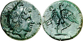 Imperio Macedonio. Perseo (179-168 a.C.). AE 22. (S. 6807 var) (CNG. III, 1095). Pátina verde. Ex Gorny & Mosch 11/10/2010, nº 1324. 7,20 g. MBC+.