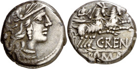 (hacia 138 a.C.). Gens Renia. Denario. (Bab. 1) (Craw. 231/1). 3,84 g. MBC-.