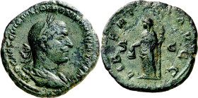 (251-252 d.C.). Treboniano Galo. Sestercio. (Spink 9674) (Co. 64) (RIC. 114a). Pátina verde. 17,86 g. MBC+.