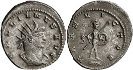 (265 d.C.). Galieno. Antoniniano. (Spink 10286) (S. 605 var) (RIC. 649). 3,87 g. MBC+.