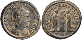 (318-319 d.C.). Constantino I. Ticinum. AE 19. (Spink 16300) (Co. 640) (RIC. 82). 3,84 g. MBC+.