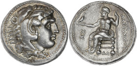 Macédoine, Alexandre III le Grand - Tetradrachme (Damas, Syrie)
R/ AP X dans le champ à gauche et ΔA sous le trône.
Sans globule sous le trône.

A...