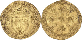 Charles VIII - Ecu d'or au soleil de Bretagne (Nantes)

Or - 3,39 grs - 26 mm
G.113 / Dy.581
TTB-

Assez rare pour la Bretagne. Flan voilé.