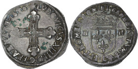 Louis XIV - 1/4 écu croix de face 1646 L (Bayonne)

Argent - 9,63 grs - 31,5 mm
G.136
SUP-/SUP

Superbe exemplaire avec une patine grise et doré...