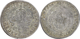 Louis XIV - 34 sols de Strasbourg aux Palmes 1694 BB (Strasbourg)
Flan réformé.

Argent - 15,05 grs - 37 mm
G.188
TTB-