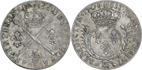 Louis XIV - 33 sols de Strasbourg aux Insgnes et aux Palmes 1706 BB (Strasbourg)

Argent - 8,53 grs - 33 mm
G.198
TTB+

Très bel exemplaire !