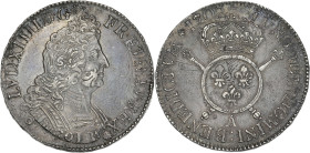 Louis XIV - Ecu aux insignes 1702 A (Paris)
Flan réformé.

Argent - 27,28 grs - 41 mm
G.220
TTB

Exemplaire agréable avec une belle patine gris...