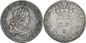 Louis XV - 1/3 écu de France 1722 B (Rouen)
Flan neuf.

Argent - 8,17 grs - 28 mm
G306
TTB+

Rare sur flan neuf ! Belle patine grise et deux fi...