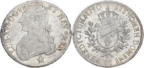 Louis XVI - Ecu au buste habillé 1790 MA (Marseille)
Semestre 1.

Argent - 29,40 grs - 40 mm
G.356
TTB/SUP

Atelier assez rare. Superbe revers ...