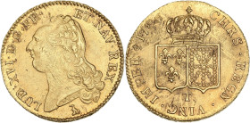 Louis XVI - Double Louis d'or à la tête nue 1786 T (Nantes)
Semestre 1.

Or - 15,36 grs - 29 mm
G.363
TTB+/SUP

Très bel exemplaire qui conserv...