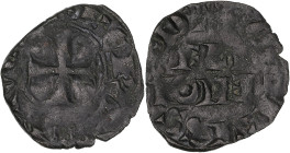 Artois, Seignerie de Fauquembergues, Eléonore - Obole
A/ [CO]MITISSA. DE. - ELIE/nOR
R/ FAVQVENBERG[VE]

Argent - 0,73 grs - 16 mm
Bd.2000 / PA.6...