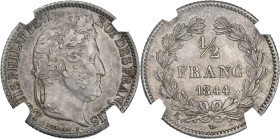 Louis-Philippe - 1/2 franc 1844 A (Paris)

Argent - 2,53 grs - 18 mm
F.182-103 / G.408
SPL- / GENI MS62

Monnaie gradée par GENI en MS62. Superb...