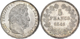 Louis-Philippe tête laurée - 5 francs 1841 BB (Strasbourg)

Argent - 24,92 grs - 37 mm
F.324-92 / G.678
SUP

Superbe exemplaire avec une patine ...